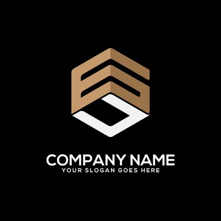 GU initial letter Logo Inspiration, G and U combination logo vector with hexagonal ideaのイラスト素材