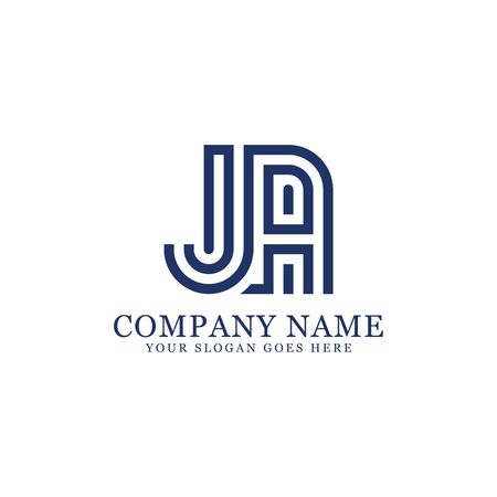 JA monogram logo inspirations, letters logo template,clean and creative designsのイラスト素材