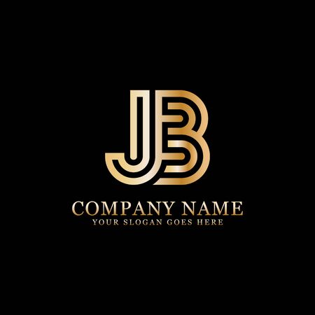 Jb monogram logo inspirations, letters logo template,clean and creative designsのイラスト素材