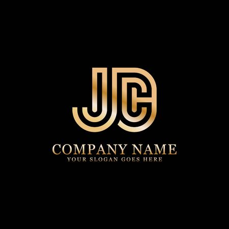 JC monogram logo inspirations, letters logo template,clean and creative designsのイラスト素材
