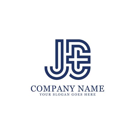 JE monogram logo inspirations, letters logo template,clean and creative designsのイラスト素材