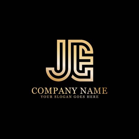 JE monogram logo inspirations, letters logo template,clean and creative designsのイラスト素材