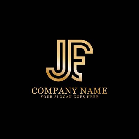 JF monogram logo inspirations, letters logo template,clean and creative designsのイラスト素材