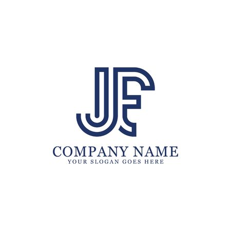 JF monogram logo inspirations, letters logo template,clean and creative designsのイラスト素材