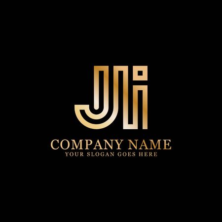 JI monogram logo inspirations, letters logo template,clean and creative designsのイラスト素材