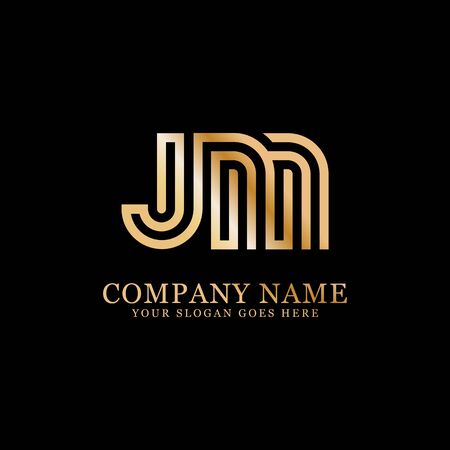 JM monogram logo inspirations, letters logo template,clean and creative designsのイラスト素材