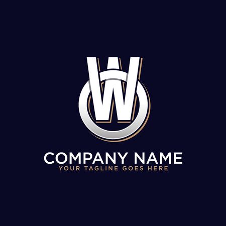 O W initial logo vector, O letter logo inspirations, sport, finance, action logo ideaのイラスト素材