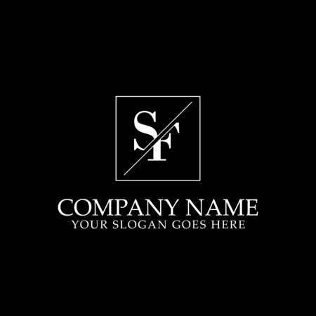 SF Initial logo designs, simple letter logo templateのイラスト素材