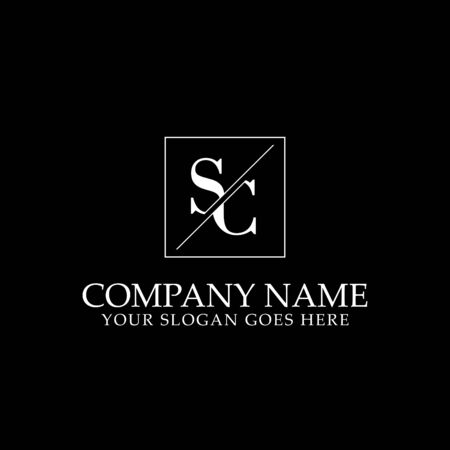 SC Initial logo designs, simple letter logo templateのイラスト素材