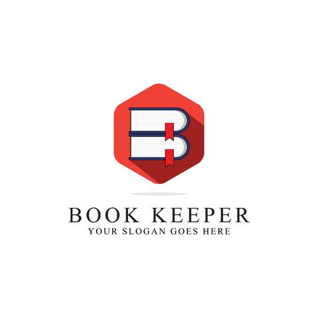 Book Keeper logo inspirations, library or librarian logo vector. creative logo designsのイラスト素材