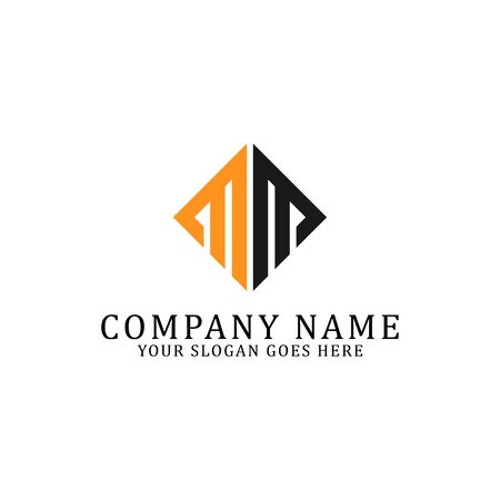 modern MM logo design inspiration, MM logo vectorのイラスト素材