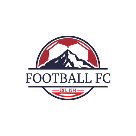 Football Club Logo Design Template, mountain sport logo inspirationのイラスト素材