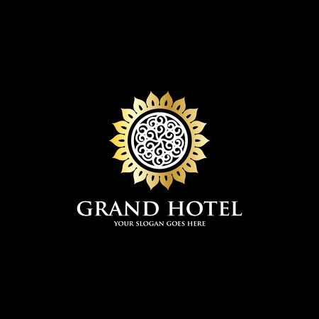 grand sun hotel logo inspiration, luxury hotel logo templateのイラスト素材