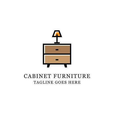 interior furniture cabinet Wood logo design, It is good for your business company or corporate logo templateのイラスト素材