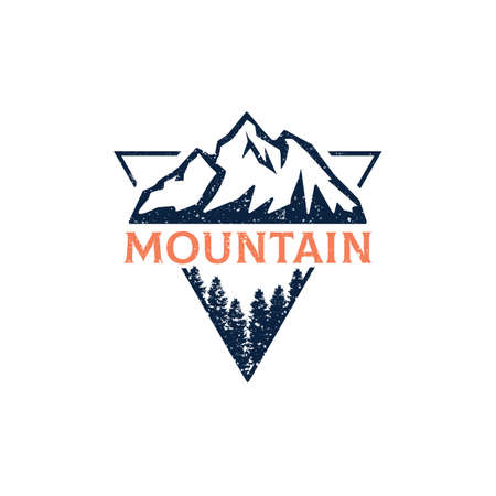 Forest Mountain Outdoor  design vector in triangle, best for sport or recreationのイラスト素材