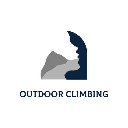 Creative Outdoor Climbing  design with Silhouette negative space, best for extreme sport  inspirationのイラスト素材