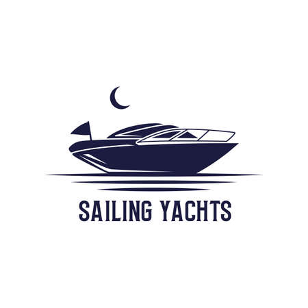 Sailing Yachts logo design, sailboat logo vector, Creative transports sign and Symbolのイラスト素材