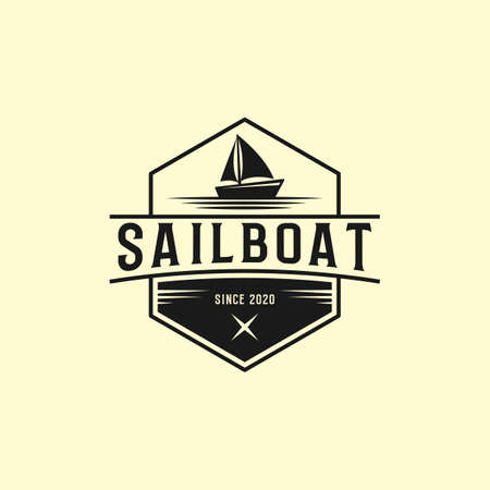 Creative sailboat logo designs, Yacht clubs logo vector illustrations