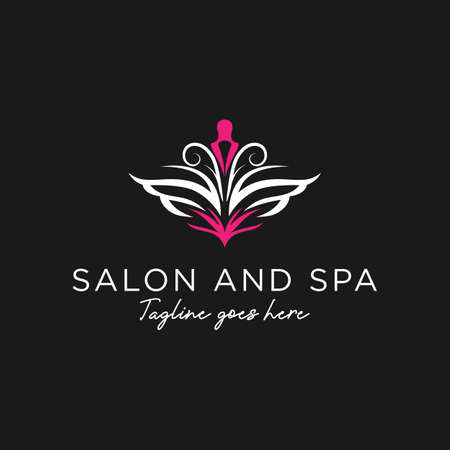 Luxury Salon and SPA Logo vector logo for Beauty woman and relaxation treatments,  abstract female fashion logo design templateのイラスト素材