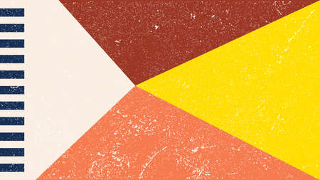 Retro colorful stripe with grunge filter and spatter texture Premium Vector template