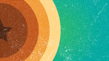 Retro colorful stripe with grunge filter and spatter texture Premium Vector template