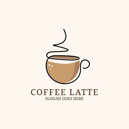 Retro Coffee cup shop logo design inspiration, Retro coffee shop Vector templateのイラスト素材