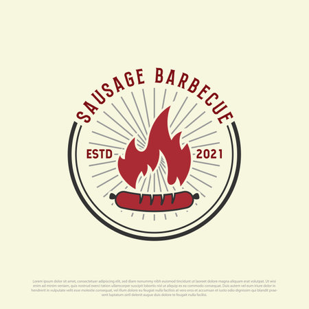 Delicious burger logo design vector, vintage illustration of fast food logo premium vectorのイラスト素材