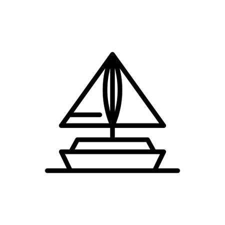 Mini boat icon vector illustration, summer season transport logo icon with outline styleのイラスト素材