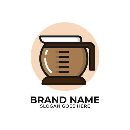 Coffee store logo vector illustration, flat design coffee wrap icon templateのイラスト素材