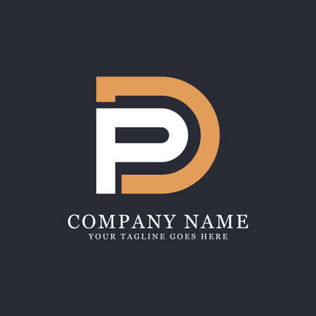 Simple Initial PD letter logo vector, elegant P and D letter vector illustrationのイラスト素材