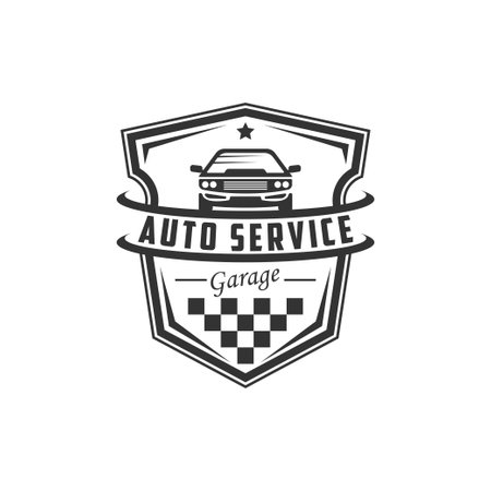 Automotive service and repair car logo design vector, best for repair car service premium vector templateのイラスト素材