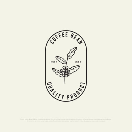 Minimalist Coffee bean logo design vector, best for quality product of Coffee shop logo brand, food and drink etcのイラスト素材