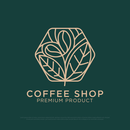 Coffee Shop logo design vector, Vintage coffee logo illustration with outline style, best for restaurant, cafe, beverages logo brandのイラスト素材