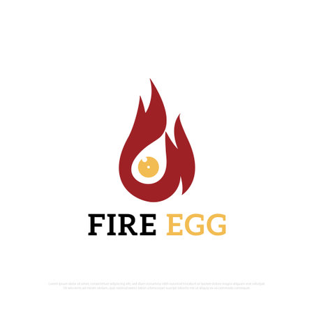 Fire Egg logo design vector,spicy egg food and beverages logo icon vector illustration, best for for restaurant logo templateのイラスト素材