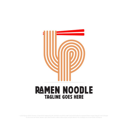 Ramen noodle logo design vector,food and beverages logo icon vector illustration, good for japanese restaurant logo ideaのイラスト素材