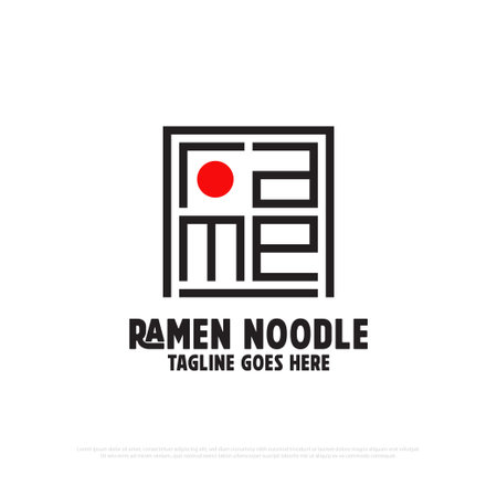 Ramen noodle logo design vector,food and beverages logo icon vector illustration, good for japanese restaurant logo ideaのイラスト素材