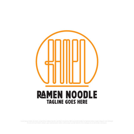 Ramen noodle logo design vector,food and beverages logo icon vector illustration, good for japanese restaurant logo ideaのイラスト素材