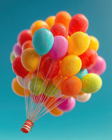 A bunch of colorful balloons floating in the sky, a mobile wallpaper with a solid color background, high-definition photography, ultra-clear details, and high-resolution, high-quality imagery. --chaos 40 --ar 4:5 --stylize 750 --v 7 Job ID: ab32849b-3231-4c2f-8e06-999a06199da5の素材