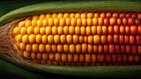 A close-up of yellow corn, a symmetrical composition, white background, macro photography, no blur effect, high resolution, high detail, hyper realistic, hyper detailed, hyper realism, hyper realistic, super high quality, super resolution, hyper sharp focus, hyper texture, hyper details, super high definition, super texture, super resolution, super detail, hyper color. --chaos 30 --ar 16:9 --stylize 750 --v 7 Job ID: 77641e0b-7e2f-4123-95b8-4f5667a148bbの素材