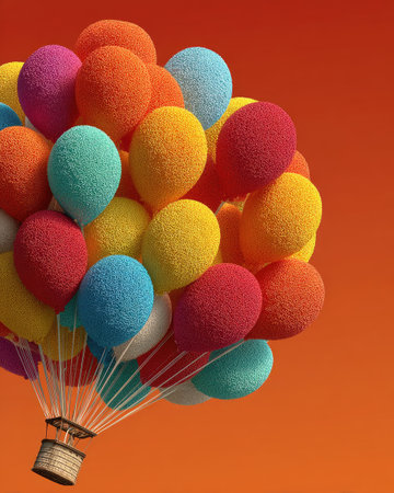 A bunch of colorful balloons floating in the sky, a mobile wallpaper with a solid color background, high-definition photography, ultra-clear details, and high-resolution, high-quality imagery. --chaos 40 --ar 4:5 --stylize 750 --v 7 Job ID: ab32849b-3231-4c2f-8e06-999a06199da5の素材