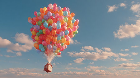A bunch of colorful balloons floating in the sky, a high-resolution mobile wallpaper, a real photograph. --chaos 30 --ar 16:9 --stylize 750 --v 7 Job ID: c0b50d42-98ec-4cea-9f17-34d7ce0a1e6aの素材