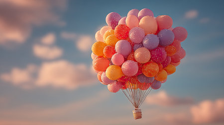 A bunch of colorful balloons floating in the sky, a high-resolution mobile wallpaper, a real photograph. --chaos 30 --ar 16:9 --stylize 750 --v 7 Job ID: c0b50d42-98ec-4cea-9f17-34d7ce0a1e6aの素材
