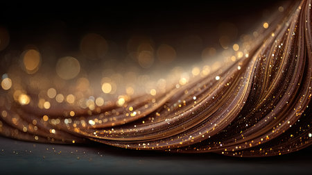 A dark brown background with gold glitter and swirls of smoke, shiny and sparkling. --chaos 30 --ar 16:9 --stylize 750 --v 7 Job ID: 054d7833-477e-4523-b38f-975a28196c41の素材