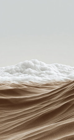 Desert landscape, clouds, light beigeの素材