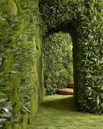 A green wall made of bamboo leaves with a grassy floor in front, creating an elegant and fresh background for product display. The wall is a solid color, and the grass has a soft texture that adds to its natural appeal. This backdrop would be suitable for showcasing products or featuring nature-inspired designs. --chaos 40 --ar 4:5 --stylize 750 --v 7 Job ID: 5f1e8df3-dd11-4ba2-aed8-1e26e3fe393fの素材