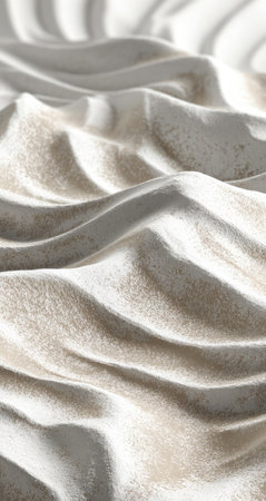 Abstract textured fabric, wavy folds in light beige and whiteの素材