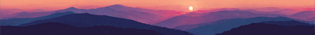 This image depicts a mountain range silhouetted against a vibrant sunset sky. The gradient sky transitions from orange to pink and purple, creating a sense of warmth. The composition and color scheme suggest various uses, including promotional material or background imagery.の素材
