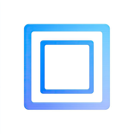 This image showcases a minimalist design featuring nested square shapes with a gradient color transition. The composition utilizes a clean, white backdrop, emphasizing the geometric forms and vibrant hues. Suitable for diverse applications, it can be used for design projects, marketing materials, or visual concepts that require a modern touch.の素材
