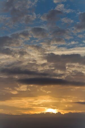 Amazing and rare, beautiful cloud formation at sunset in the eveningの写真素材