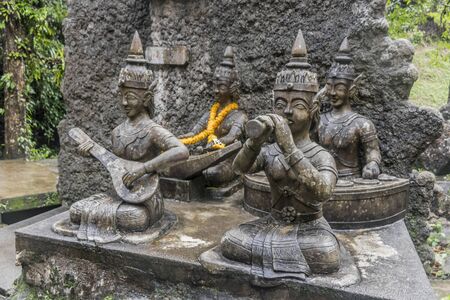Buddha statues (musical) at Tar Nim Waterfall & Secret Magic Garden on Koh Samui, Thailand.の写真素材